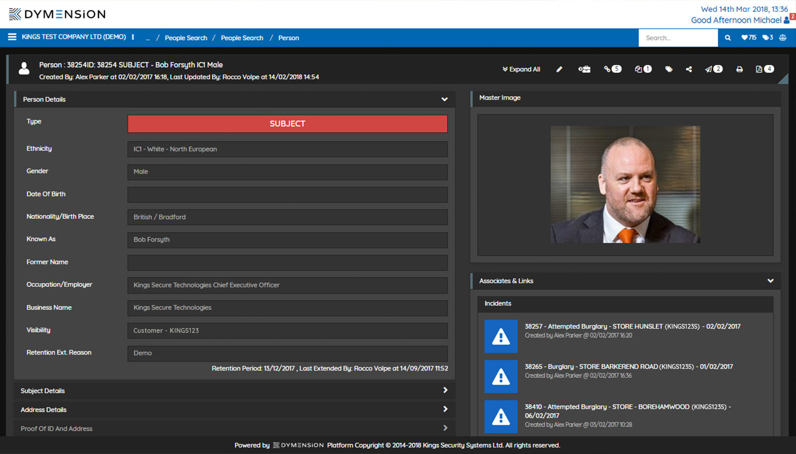 DYMENSiON Person Details Screen