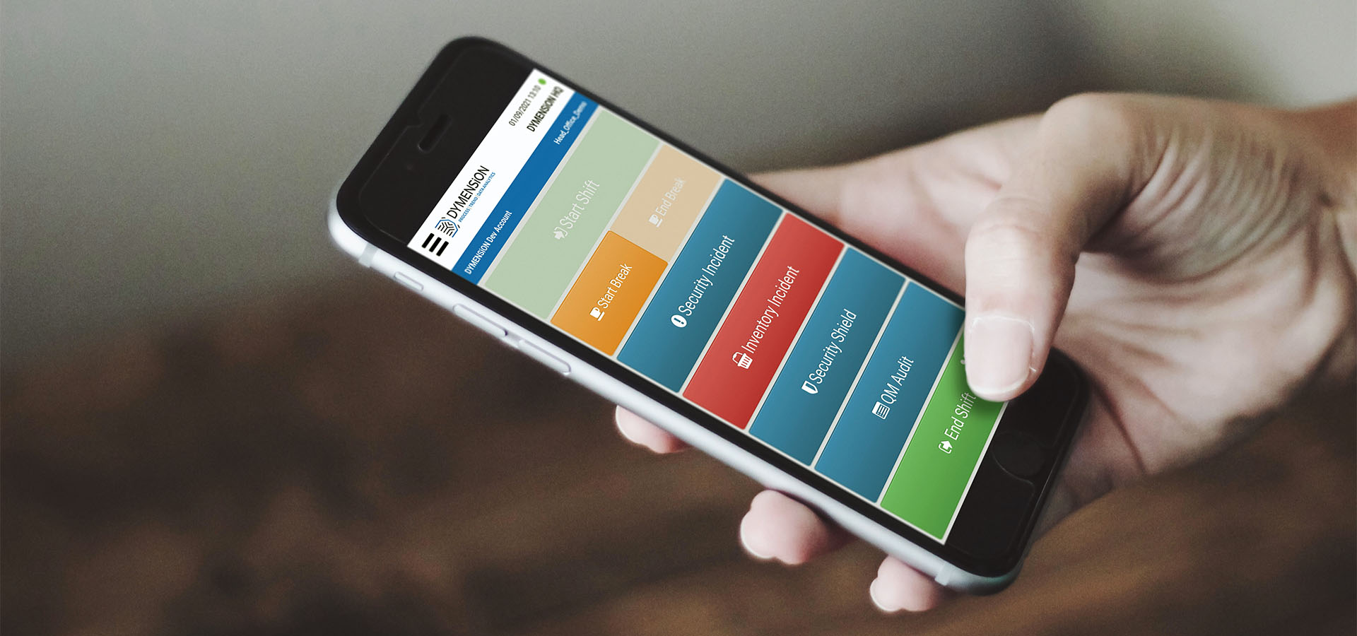 DYMENSiON One Touch App Main Screen